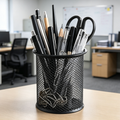 Round Metal Mesh Pen Cup