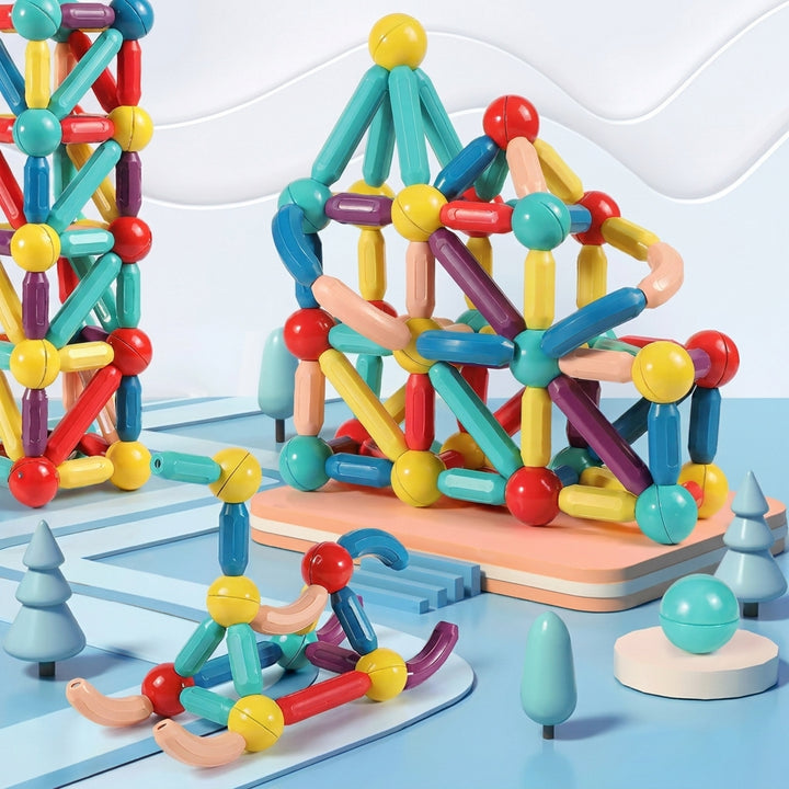Kids Magnetic Rods Blocks Versatile Construction